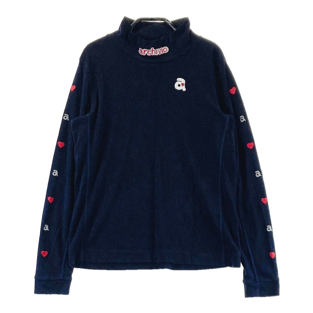 サイズ：40 ARCHIVIO アルチビオ ハイネック 長袖Tシャツ ネイビー系