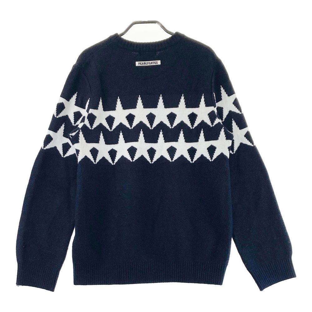 PEARLY GATES 蓄熱素材星柄セーター ネイビー PEARLY GATES - 【超美品】パーリーゲイツ セーター ネイビー×白