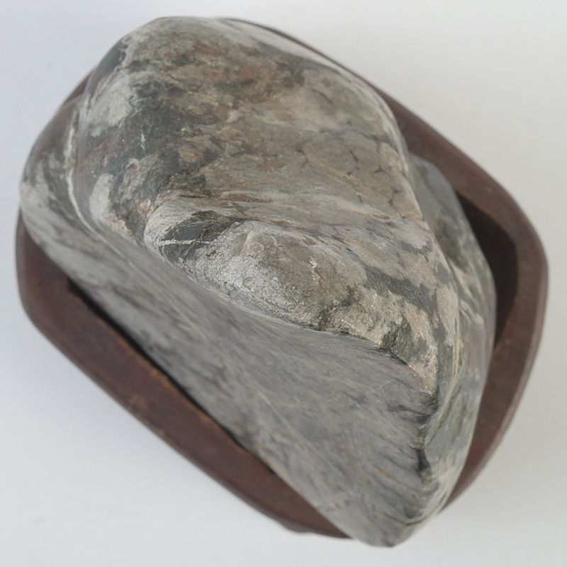 鑑賞石 天然石 菊花石 置物 唐木台付 N S290 - メルカリ