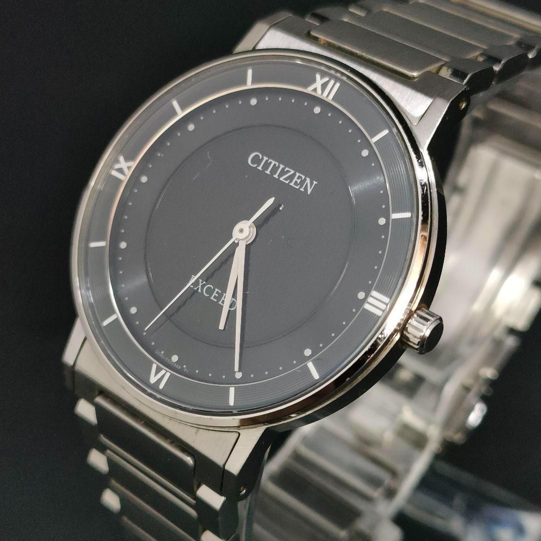767-5 CITIZEN シチズン EXCEED エクシード ブラック シルバー ソーラー 充電式 エコドライブ ecodrive メンズ men s 男性 腕時計 watch G530‐T014208