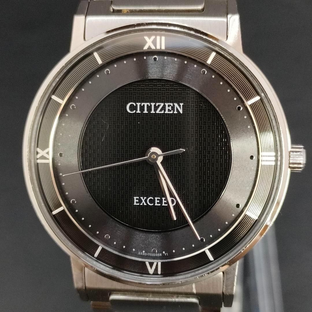 767 5 CITIZEN シチズン EXCEED エクシード ブラック シルバー ソーラー 充電式 エコドライブ ecodrive メンズ men s 男性 腕時計 watch G 530‐T 014208