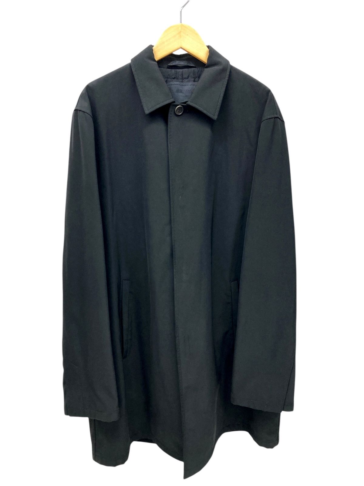 PRADA (プラダ) イタリア製 ステンカラーコート 比翼 L ブラック