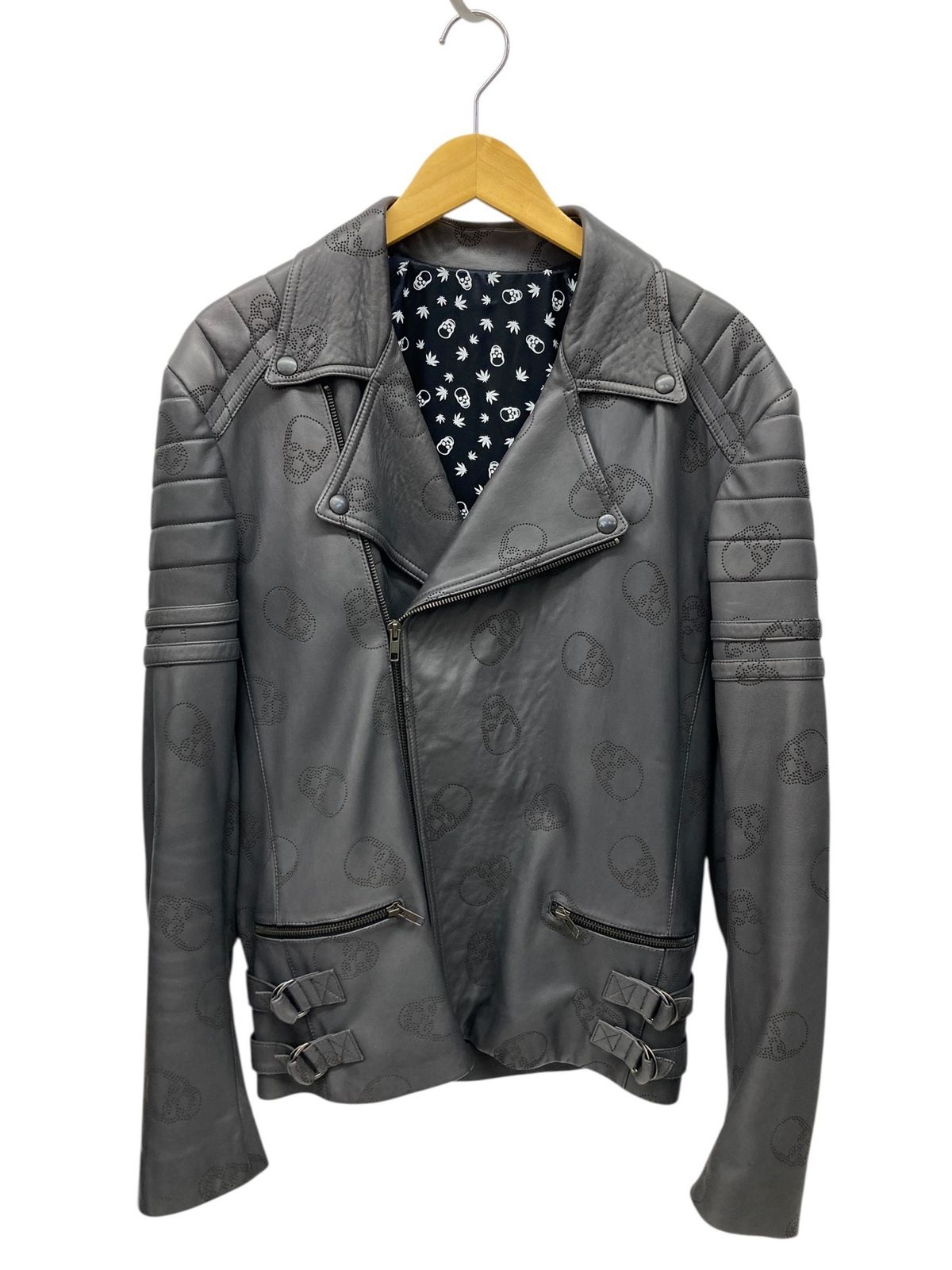 lucien pellat-finet (ルシアンペラフィネ) スカル総柄 ラムレザー