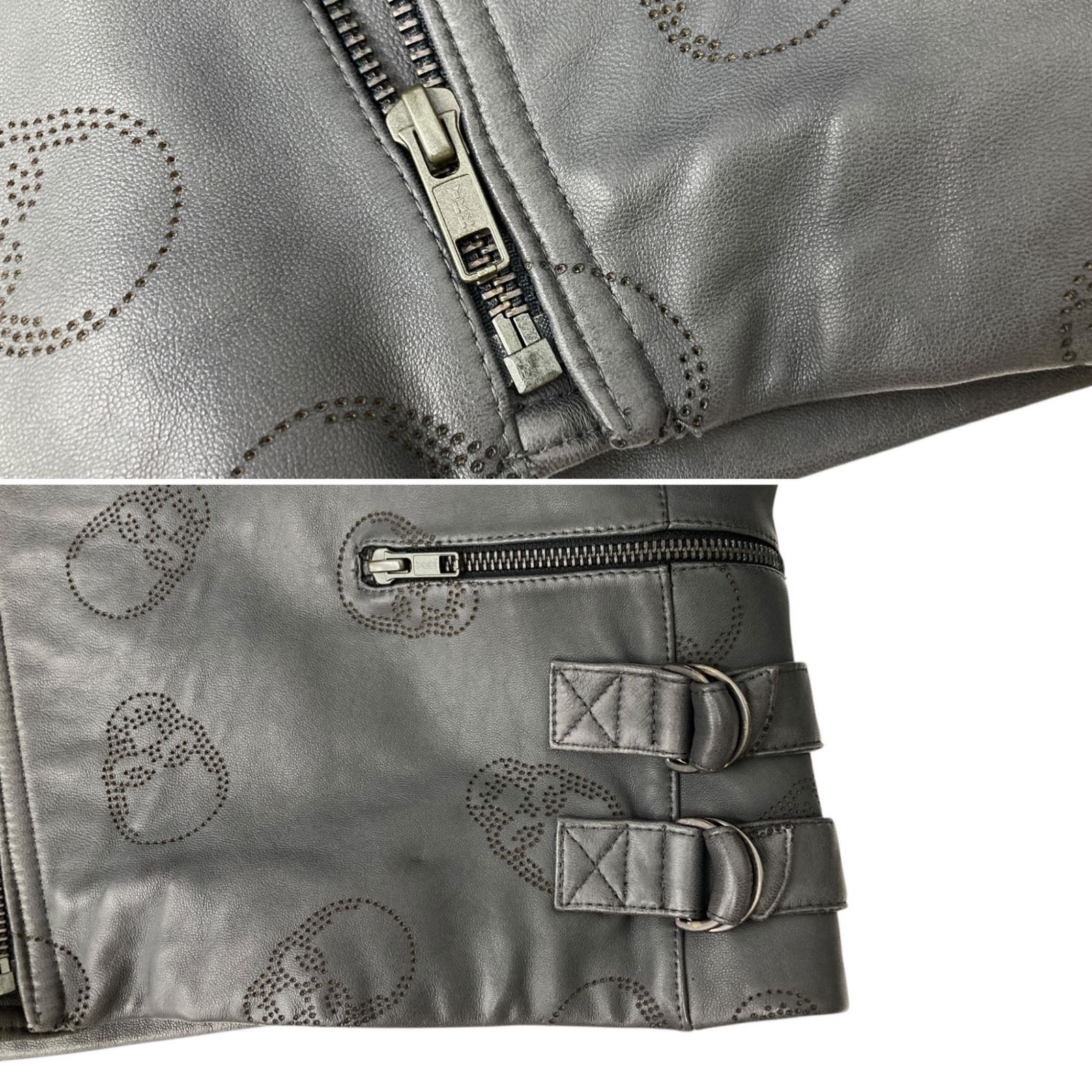 lucien pellat-finet (ルシアンペラフィネ) スカル総柄 ラムレザー