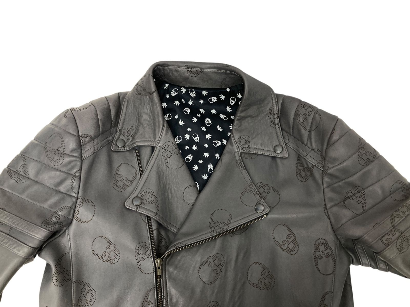 lucien pellat-finet (ルシアンペラフィネ) スカル総柄 ラムレザー