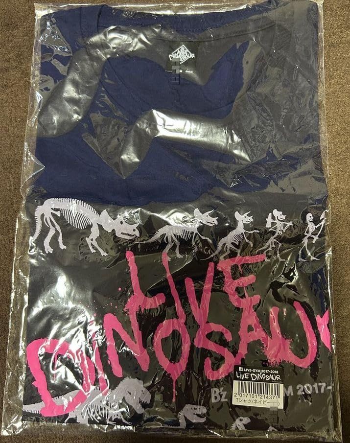B z ビーズ 稲葉浩志 松本孝弘 LIVE-GYM 2017-2018 LIVE DINOSAUR グッズ Tシャツ ネイビー L