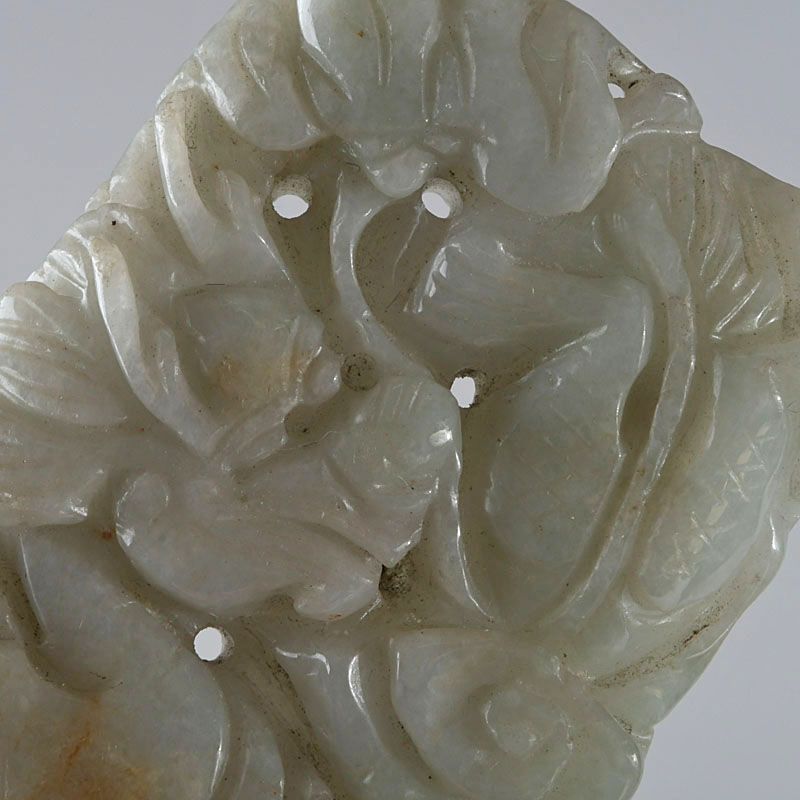 中国 玉石彫刻 霊芝彫 根付 玉器 玉珮 C S292