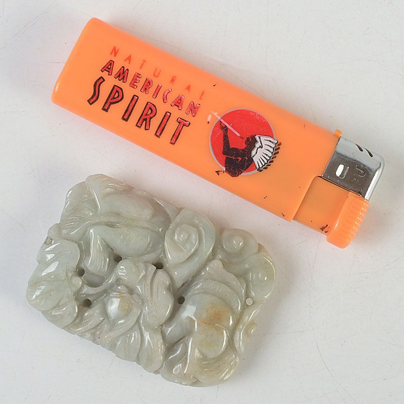 中国 玉石彫刻 霊芝彫 根付 玉器 玉珮 C S292