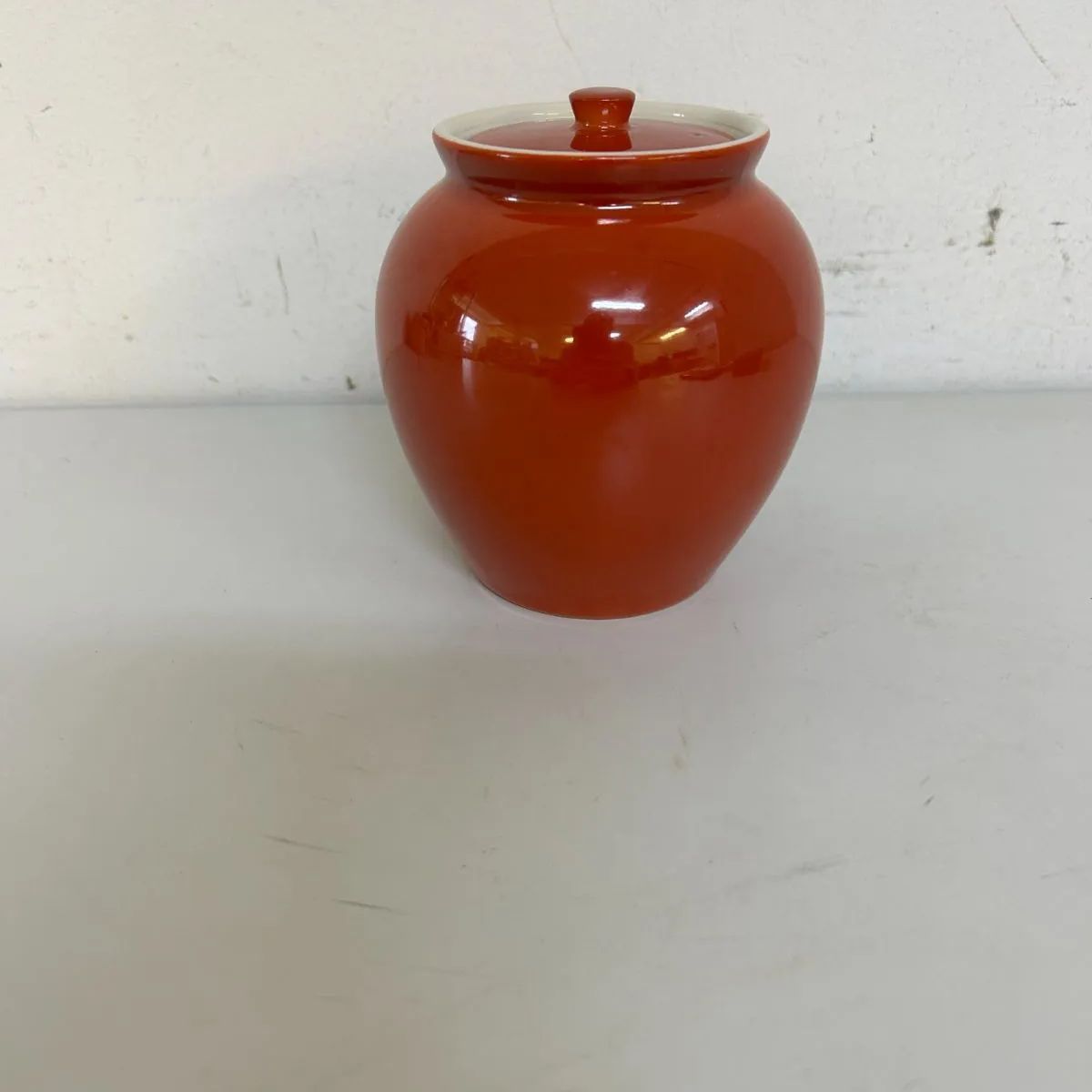 〇蓋付き 茶壺 朱色 陶器 せともの 茶器 - メルカリ