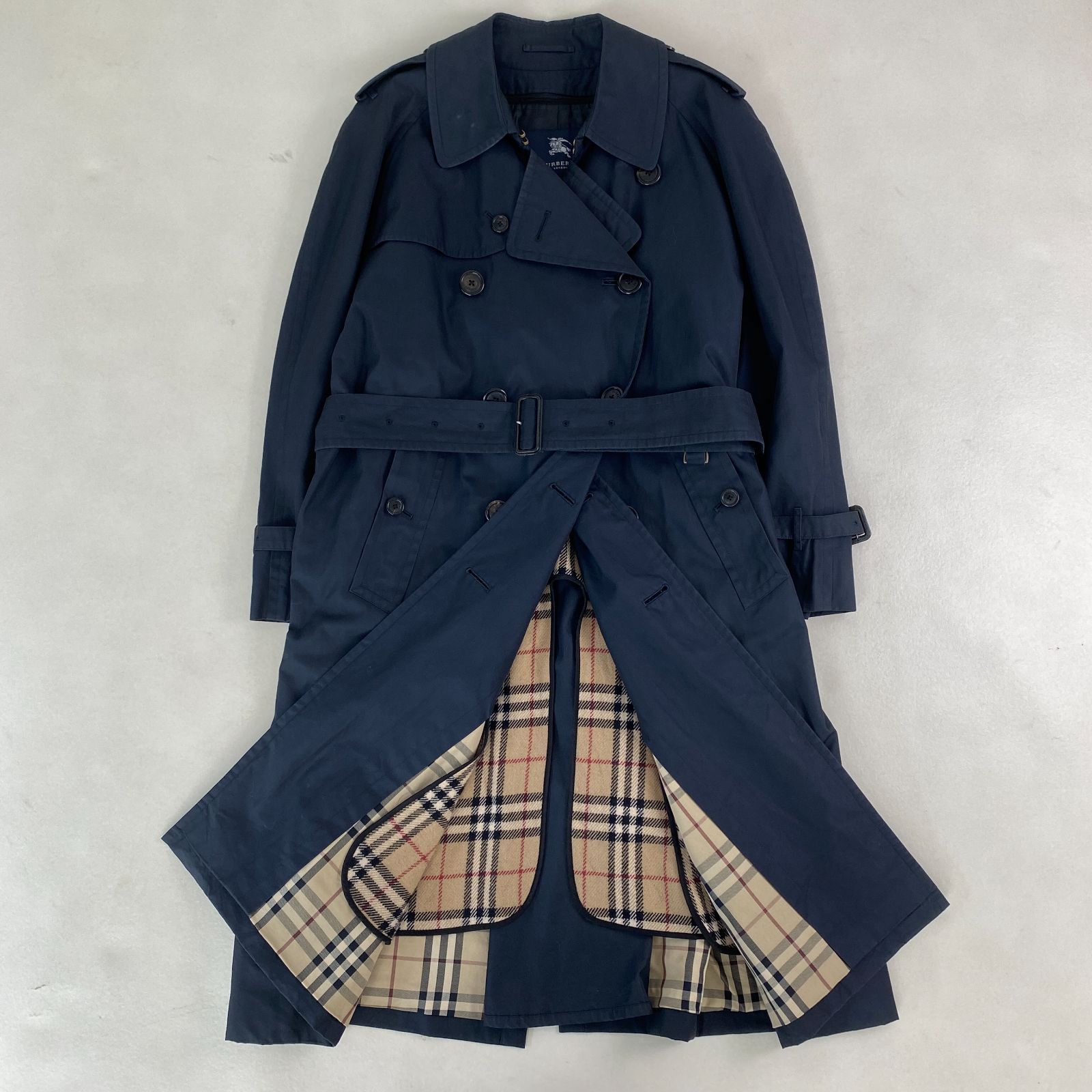 極美品 バーバリー トレンチコート カシミヤ メルトン ウール ノバチェック brand-td-store_00018848