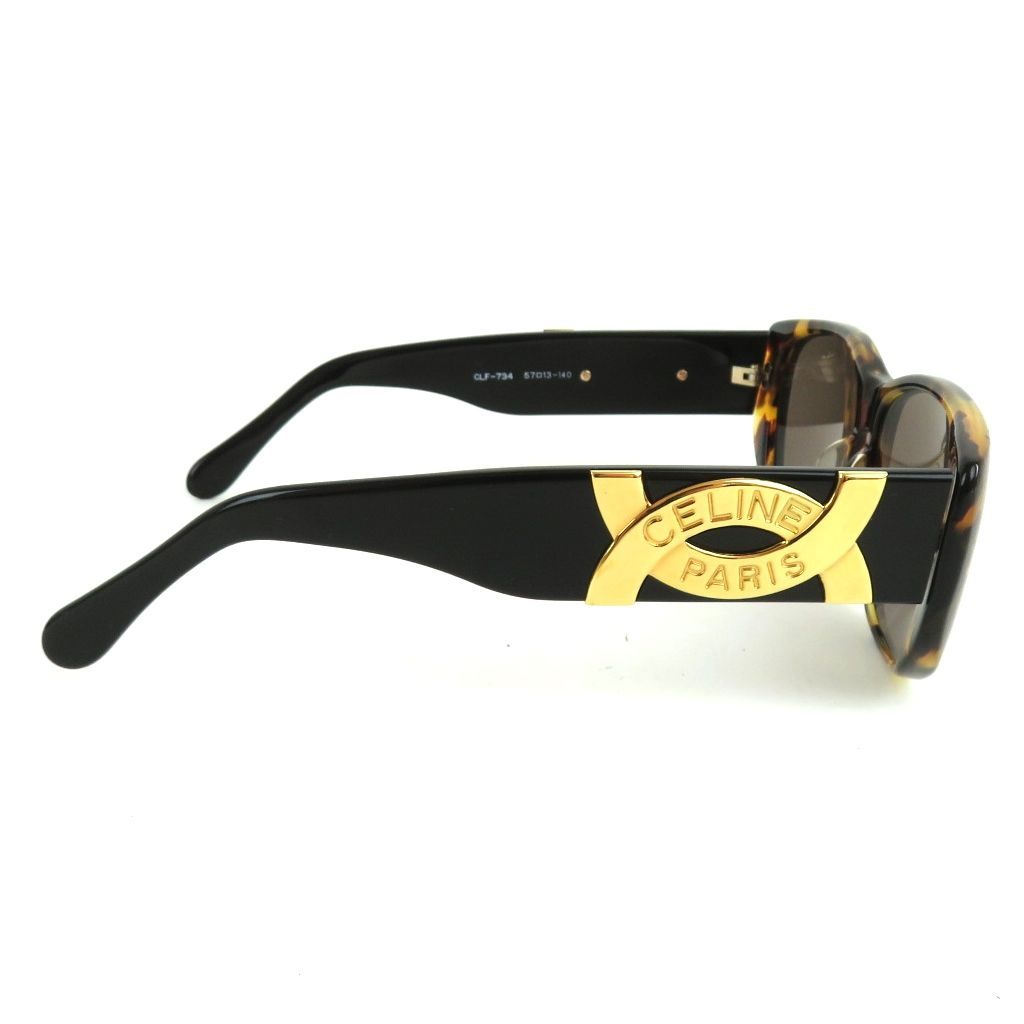 CELINE セリーヌ サングラス べっ甲柄 ブラック ロゴ CLF-734 57□13