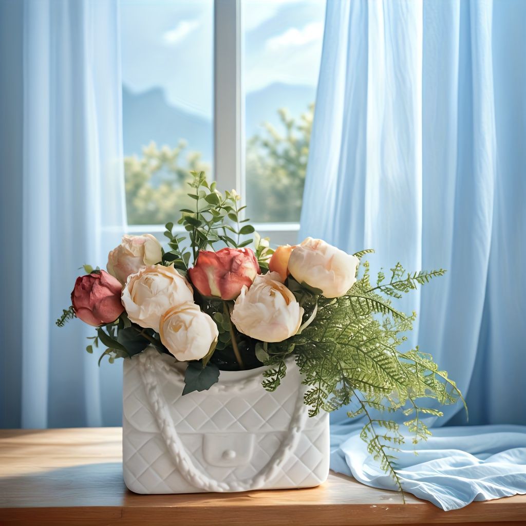 花瓶 花びん セラミック おしゃれ 鞄型 カバン かばん 4 ユニーク インテリア雑貨 花器 生け花 装飾 玄関 リビング ダイニング オシャレ 棚装飾