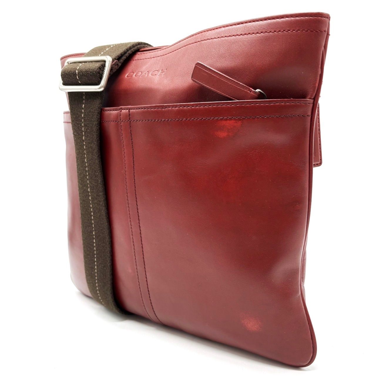 COACH Y 2 K mulch pocket red leather shoulder bag unisex コーチ ショルダーバッグ