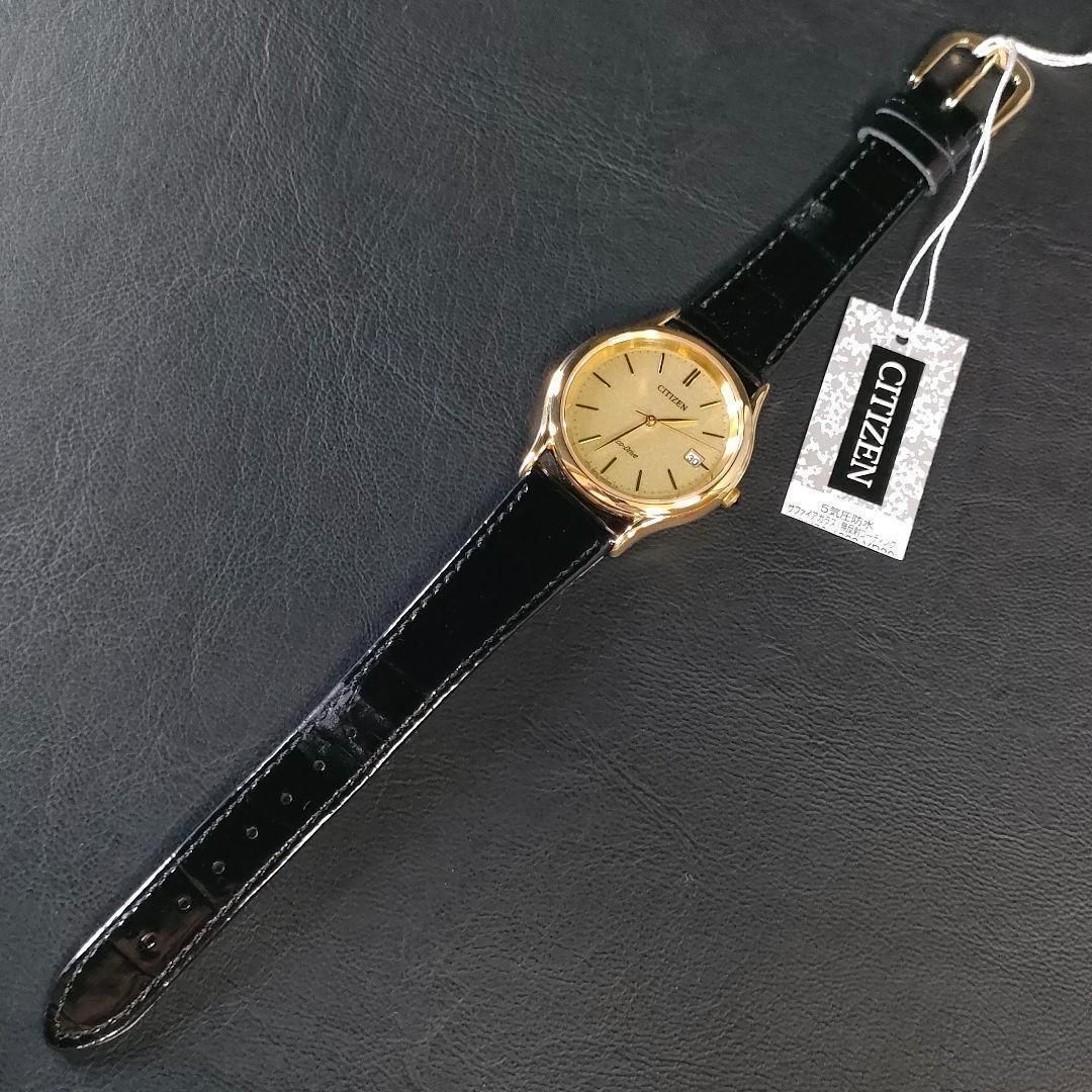  721 23 CITIZEN シチズン B 870 ゴールド ブラック 革 レザー バンド ソーラー 充電式 エコドライブ ecodrive メンズ men s 男性 腕時計 watch H 22340 腕時計(クォーツ) 腕時計(アナログ)