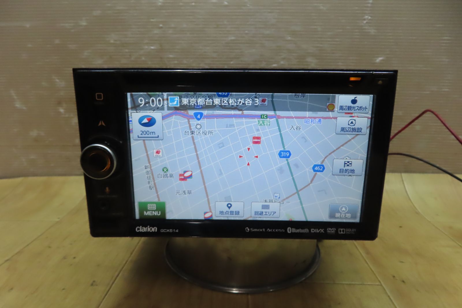 付 F 4622 クラリオン GCX 514 メモリーナビ Bluetooth内蔵 CD DVD再生OK