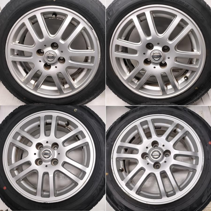 本州 四国は ノーマル X ホイール 4本 175 65 R 15 ダンロップ 6 J 日産 4 H 100 ノート マーチ キューブ