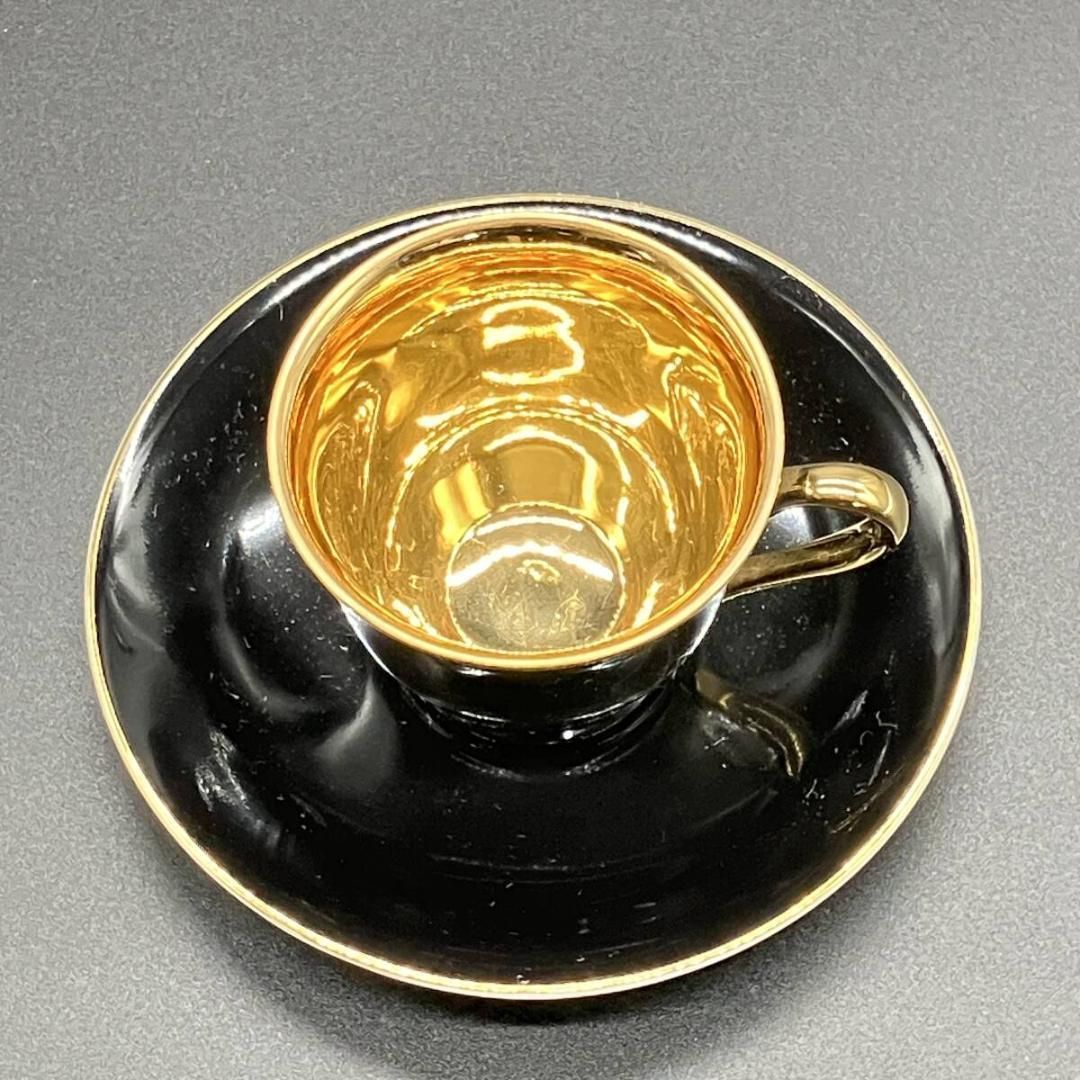 ノリタケ 金彩 ハーレクイン キャビネット セット ブラック ゴールド ゴールド キャビネッ カップ-ソーサ マルキ印 英国 POP_25A