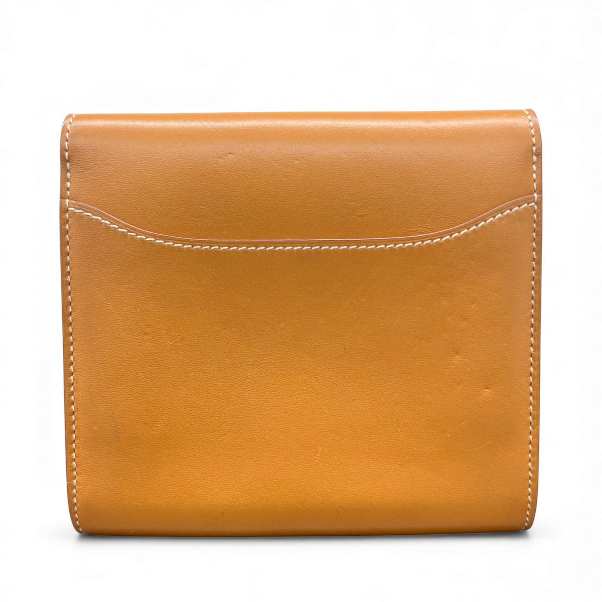 HERMES エルメス コンスタンス コンパクト 二つ折り財布 C刻印 レザー ブラウン ゴールド コインケース カードケース ミニウォレット ABランク 鑑定済 エルメス財布