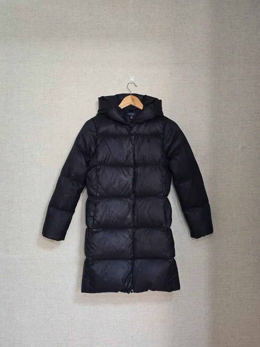 POLO RALPH LAUREN ポロラルフローレン フード ダウンジャケット ロング丈 ブラック 150 ユニセックス