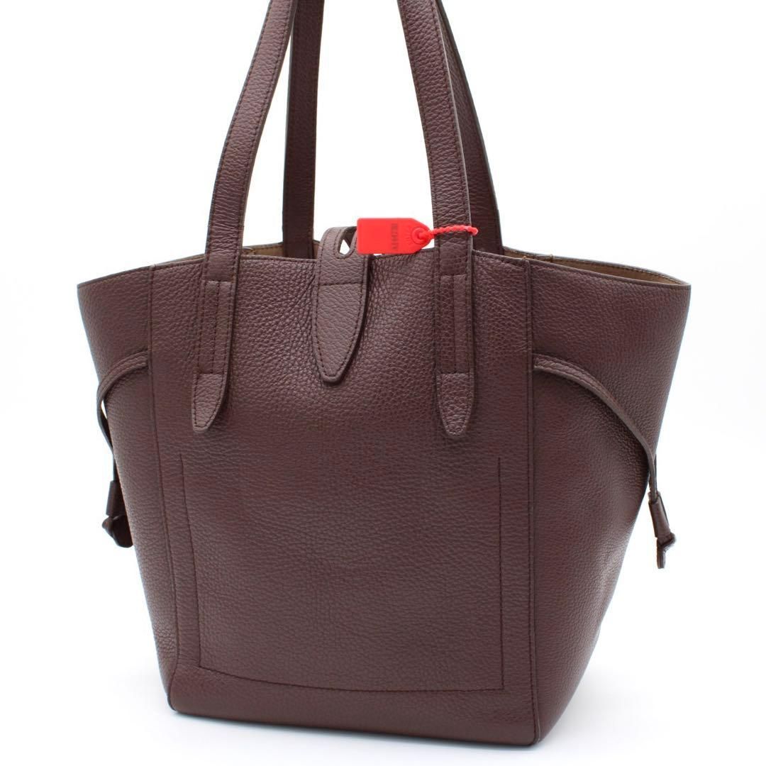 FURLA NET ハンドバッグ ターンロック レザー レッド系