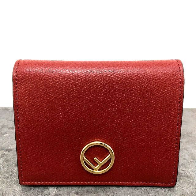 20 み FENDI 二つ折り財布 8 M 0387 エフイズフェンディ レッド
