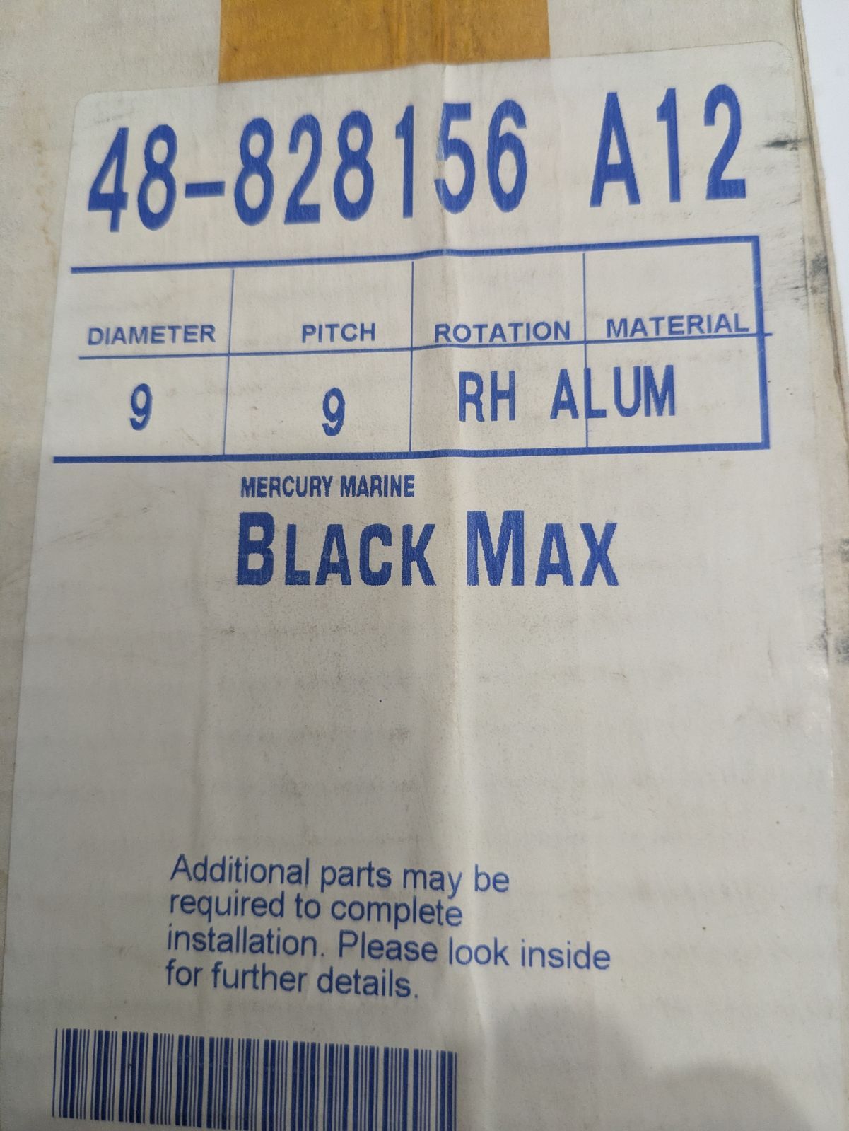 マーキュリー MERCURY プロペラ 部品番号48-828156A12