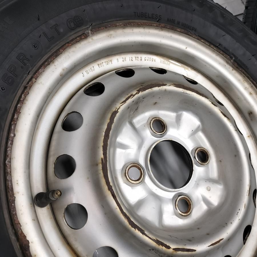  本州 四国は 訳アリ ノーマル X ホイール 4本 165 R 13 6 PR LT ダンロップ 2019年製 5 J 日産 ADバン 4 H 100 13インチ サマータイヤ ノーマルタイヤ