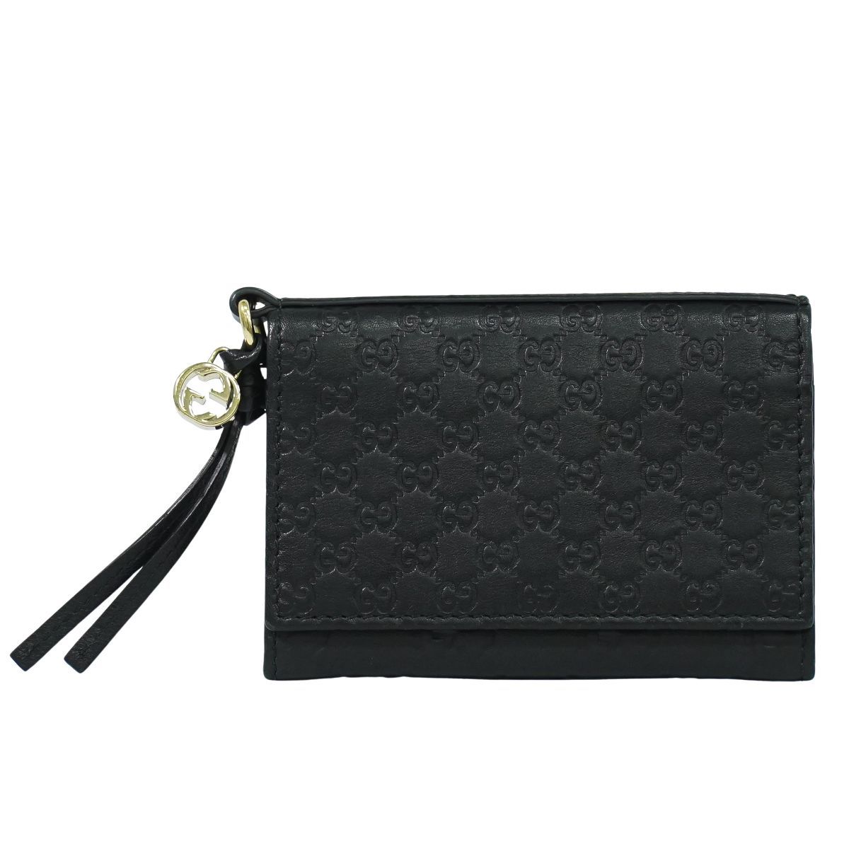 本物 グッチ GUCCI マイクログッチシマ レザー カードケース 名刺入れ レザー ブラック 323401 雑貨小物 フォロー割
