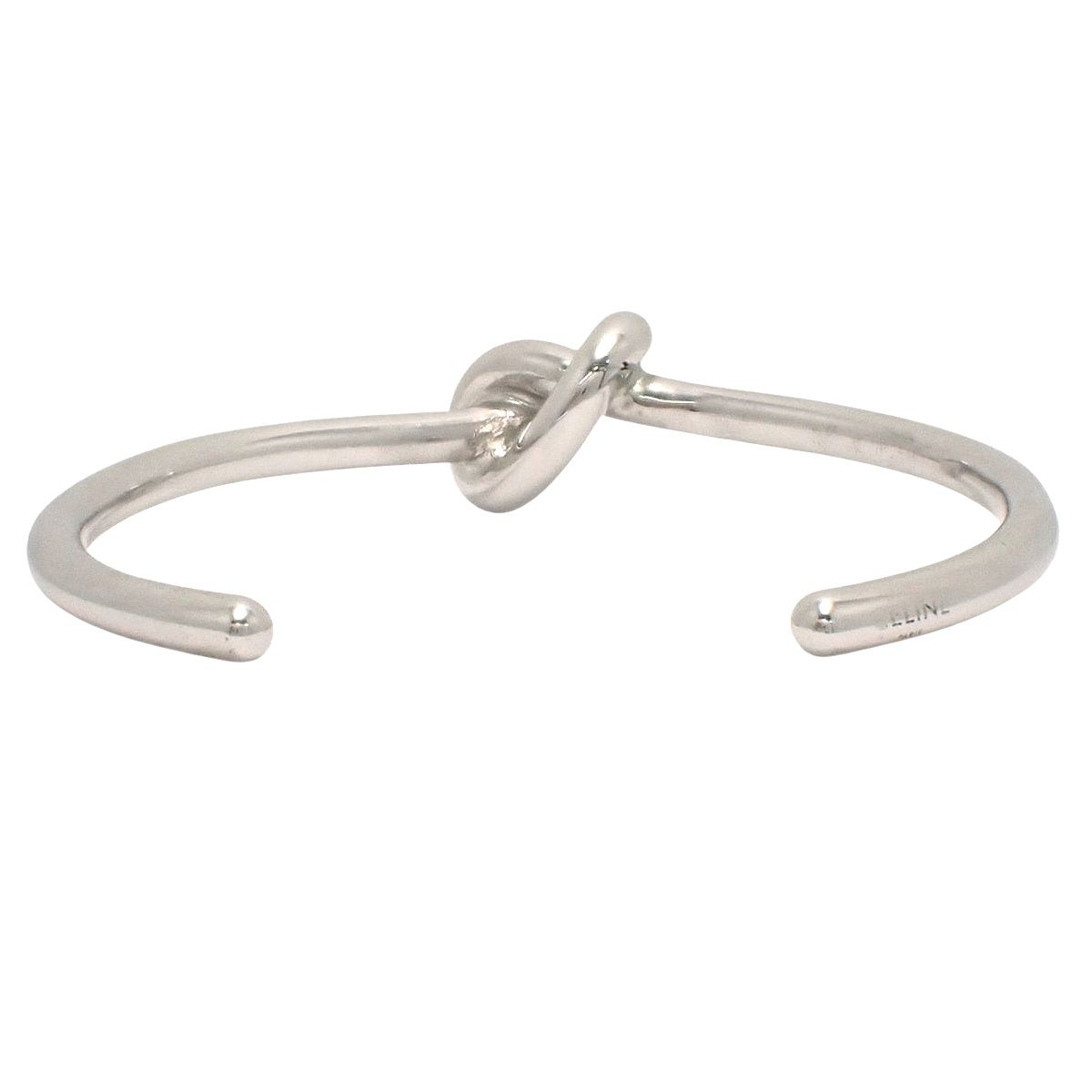 CELINE セリーヌ ノット エクストラシン ブレスレット .36 SI ロジウムフィニッシュ ブラス バングル ジュエリー シルバー銀 レディース アラモード