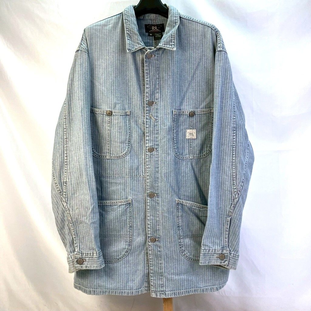 01w-5628 ダブルアールエル RRL RRL デニムカバーオール ヘリンボーン 90s 三ツ星 サイズM メンズ アウター 品