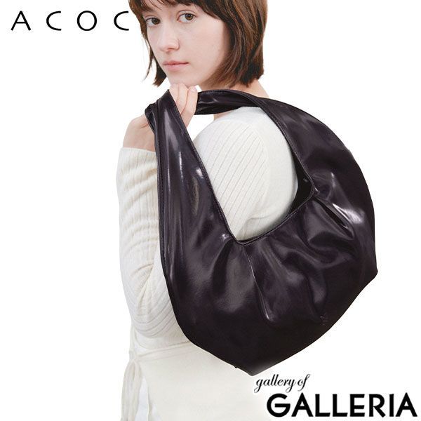 【商品レビューで＋5％】アコック トートバッグ レディース ACOC バッグ 軽量 トート 肩掛け ハーフムーン 韓国 無地 コンパクト A5 Interview M Bag 424BG627 アコック トートバッグ レディース ACOC バッグ 軽量 軽い トート
