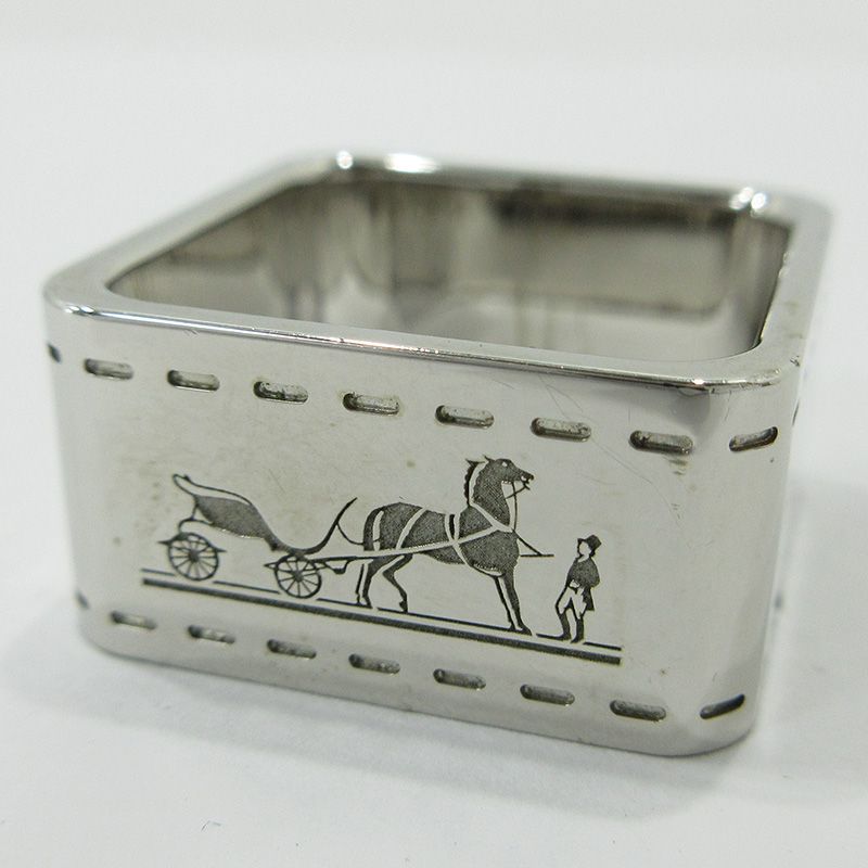 三重本店 HERMES エルメス スカーフリング ボルデュック シルバー 135