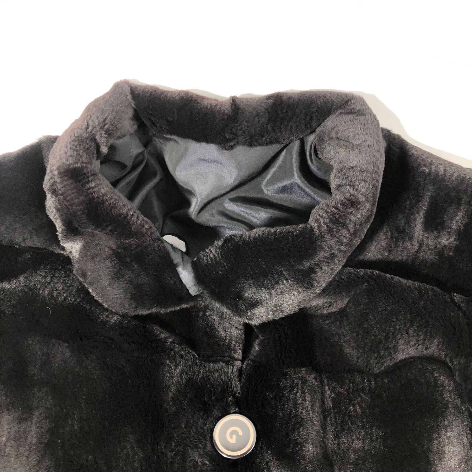 A1114-8-5 GRES グレ レディース ファージャケット ブラック