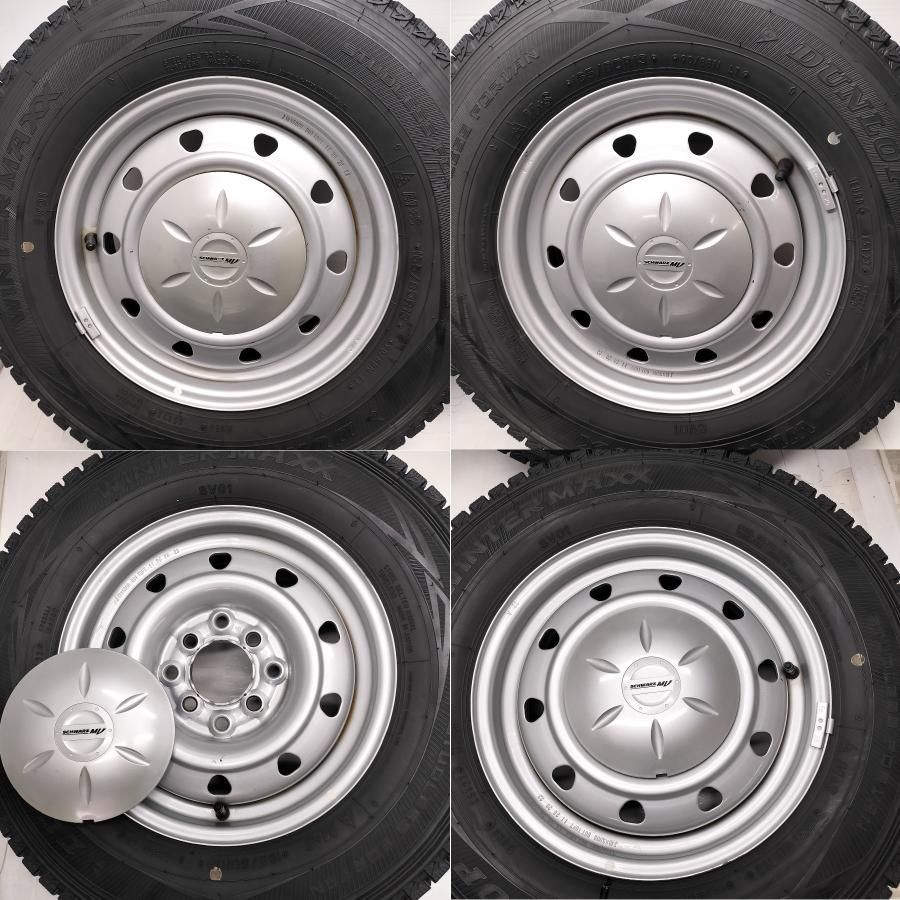 本州 四国は スタッドレス ホイール 4本 165 80 R 13 90 88 N LT ダンロップ ’23年製 x 5 00 B SCHWARZ MV 4 H 100