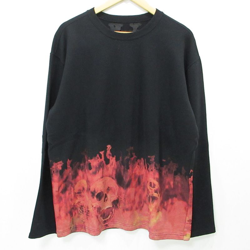 三重本店 NEIGHBORHOOD ネイバーフッド × VLONE ヴィーローン NHVL C-CREW LS プリント長袖スウェットシャツ 191FPVLN-CSM01S ブラック サイズ L 103