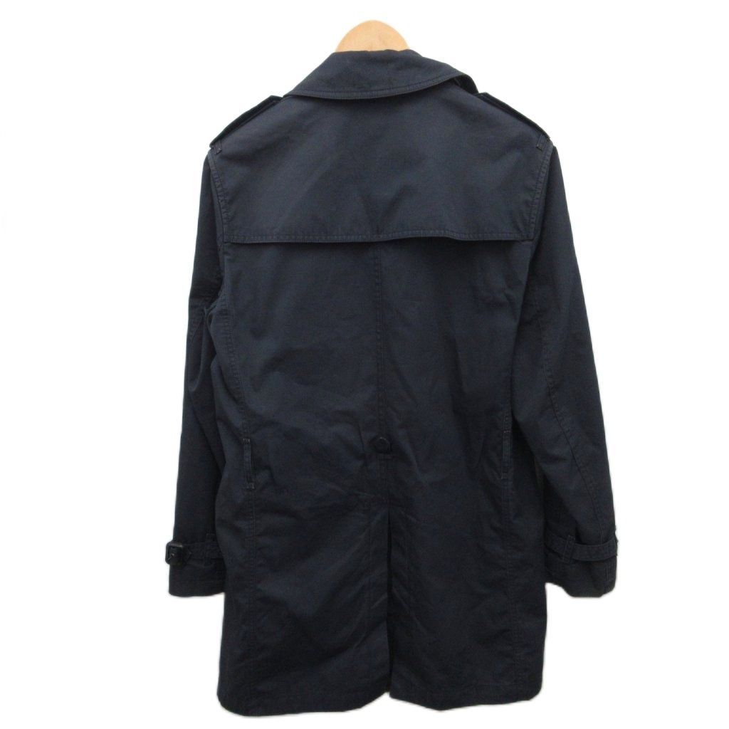 バーバリーブリット BURBERRY BRIT トレンチコート ロング丈 麻 リネン混 S 紺 ネイビー THTHAGAR503NON