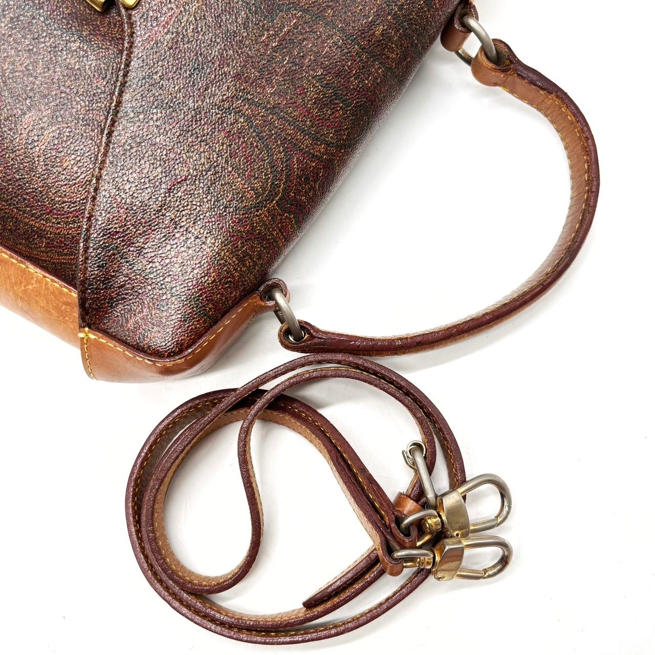 良品】 ETRO エトロ ハンドバッグ ショルダーバッグ 2way ペイズリー柄