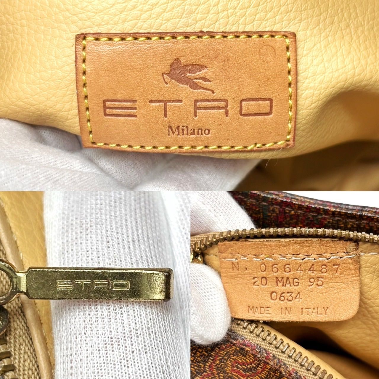 良品】 ETRO エトロ ハンドバッグ ショルダーバッグ 2way ペイズリー柄