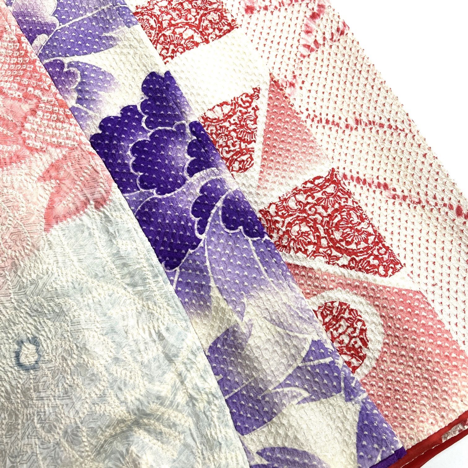 絞り 振袖 正絹 着物 同梱 リメイク用 着付け L 217