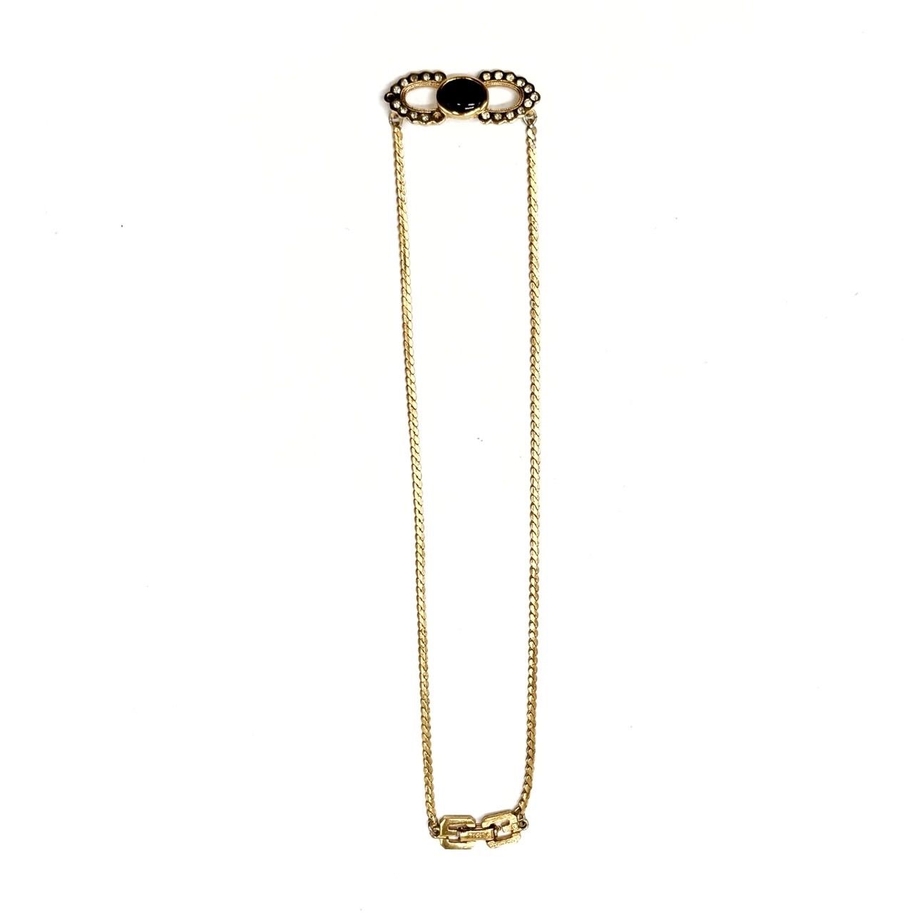 良品】 GIVENCHY ジバンシー ネックレス オニキス ゴールド金具 