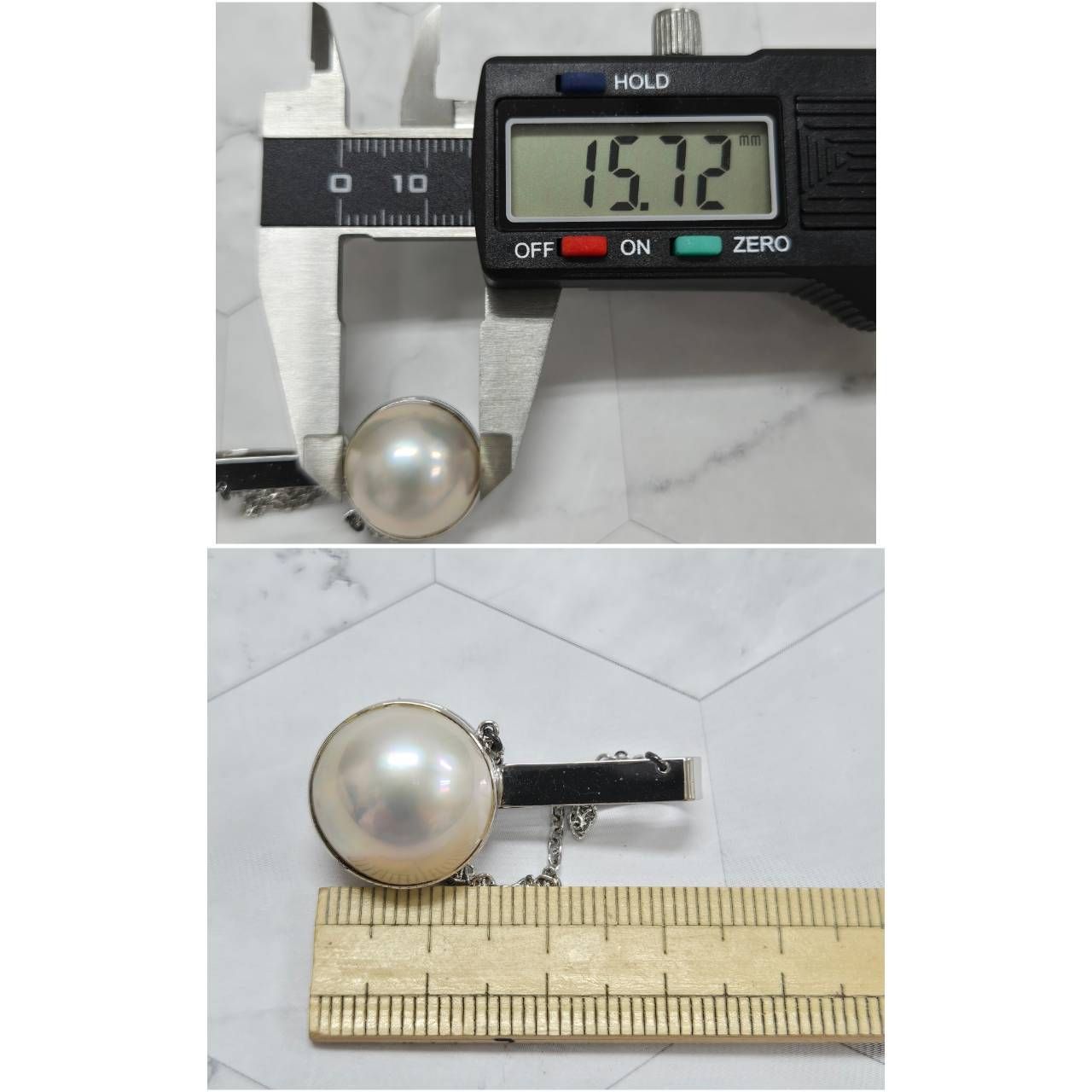 TASAKI 田崎真珠 タサキ マベパール ネクタイピン S刻印 シルバー