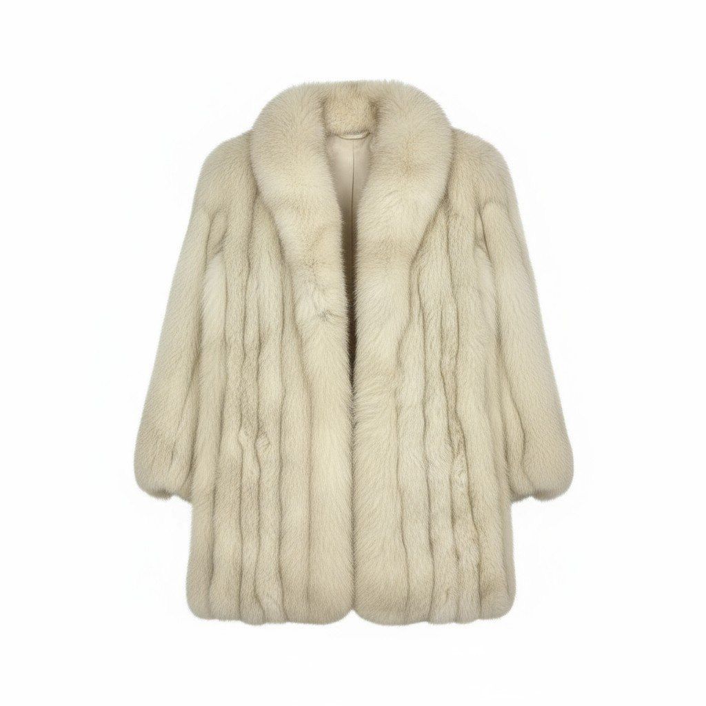 27k14 シルバーフォックス セミロングコート 9 本毛皮 FOX FUR リアルファー ボリューム 裏地刺繍t18r