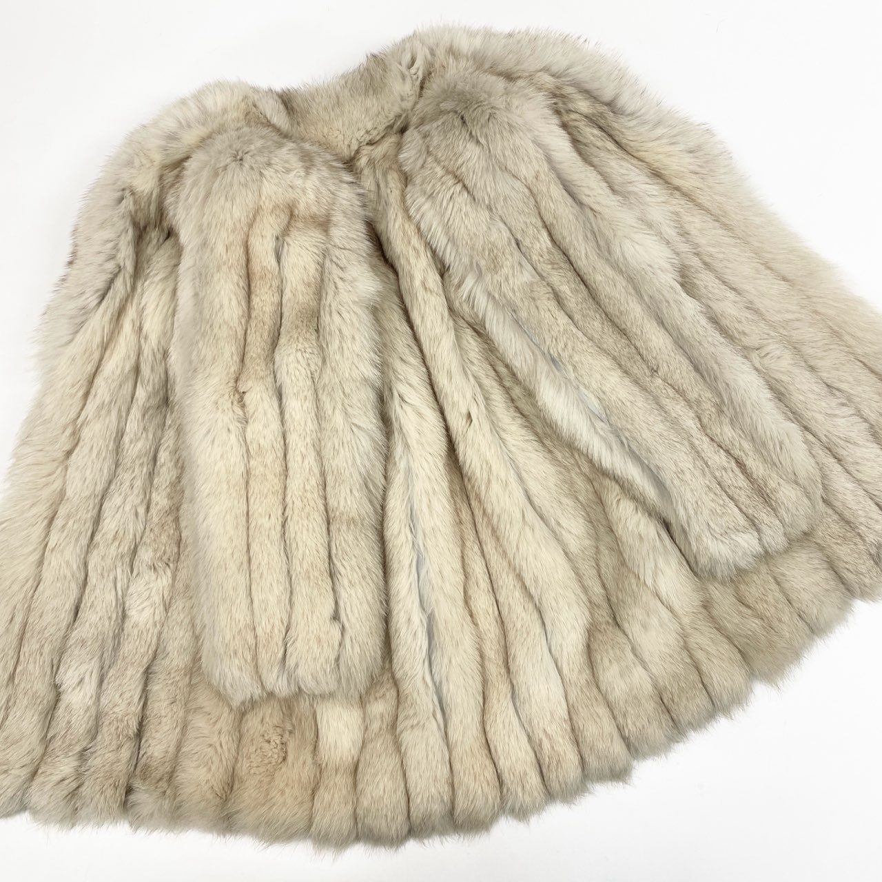 27k14 シルバーフォックス セミロングコート 9 本毛皮 FOX FUR リアル