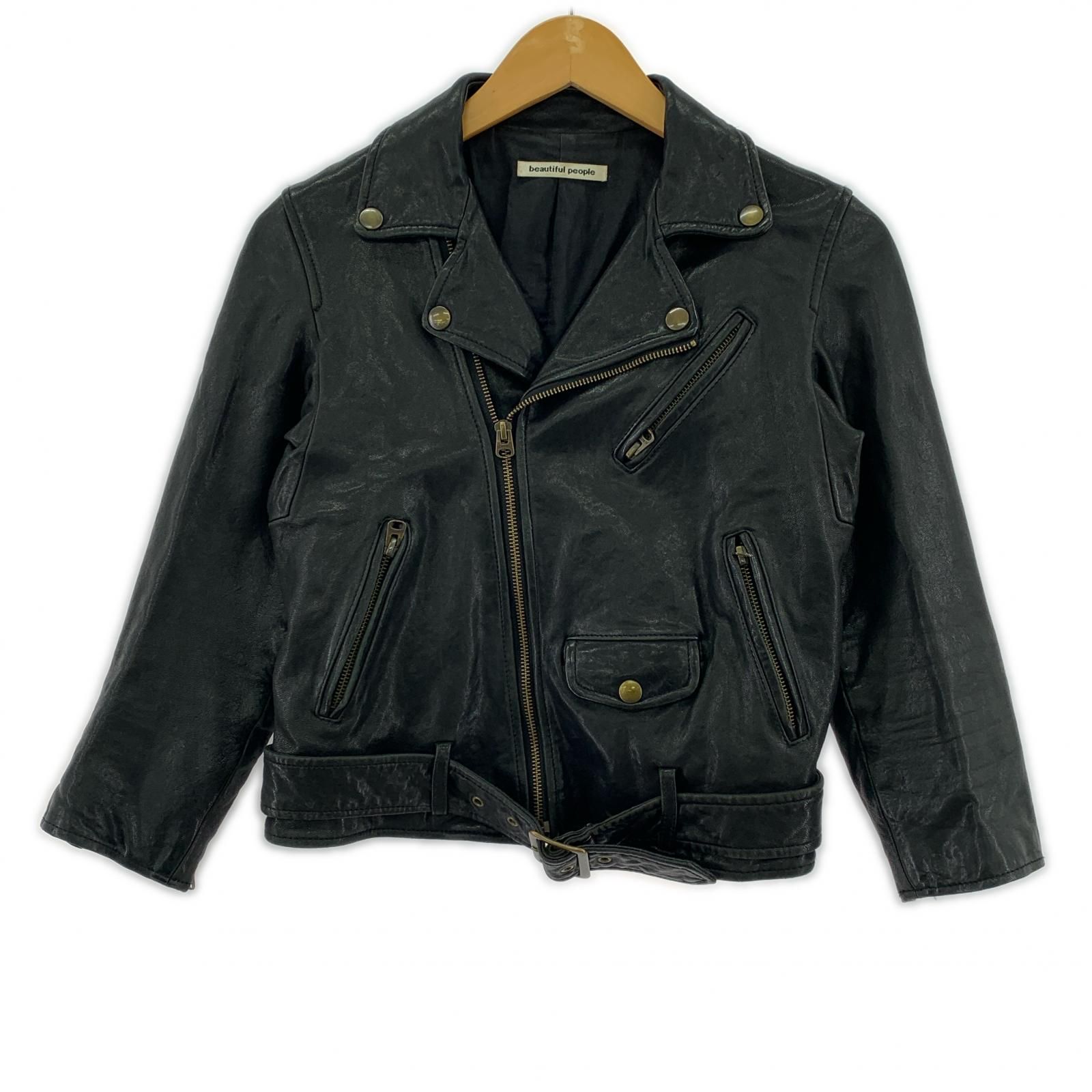beautiful people ビューティフルピープル 羊革ライダースジャケット size 130 ブラック