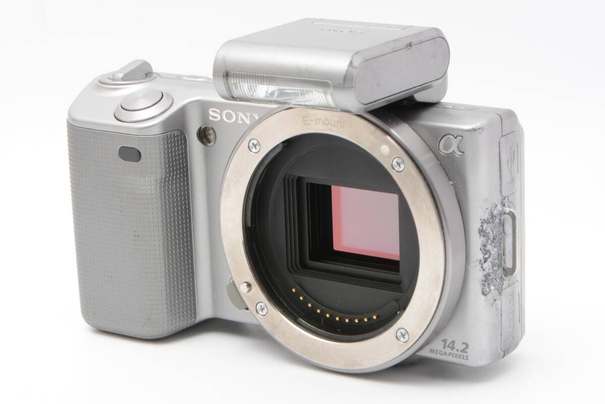 外観並品 SONY NEX-5 シルバー ボディ LL4965 Z026