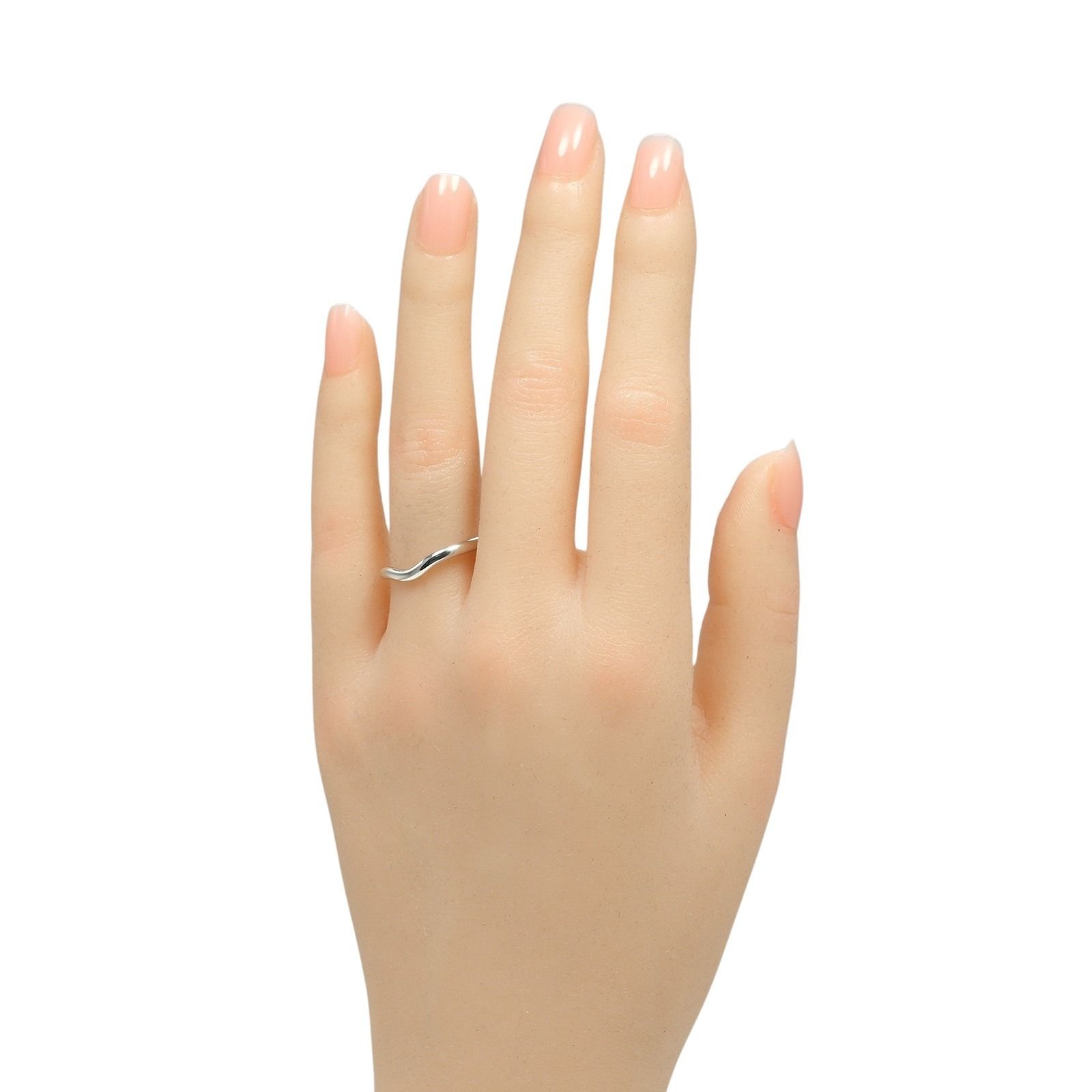 TIFFANY-Co. ティファニー カーブドバンド Pt 950プラチナ×1 Pダイヤモンド 7.5号 レディース 3.8 g リング 指輪