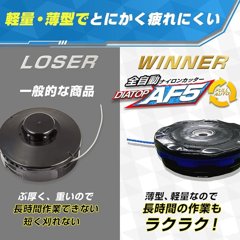 DIATOP ナイロンコードカッター 自動繰り出し式 AF5 EXシリーズ後継 （直径13cm） フルオート ダイアトップ ほぼ全ての国内エンジン式 電動 刈払い機対応 草刈り 替え刃 芝 壁際 低騒音 静音 ブレード 薄型 軽量 石 タイル ワイヤー 雑 0
