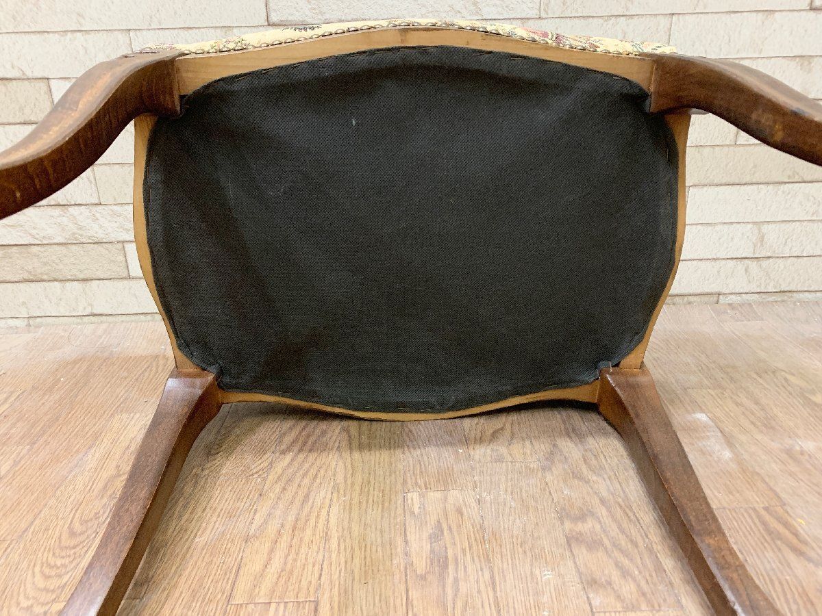 ◇イタリアンクラシック調 スツール 猫脚 鋲打ち ゴブラン織り