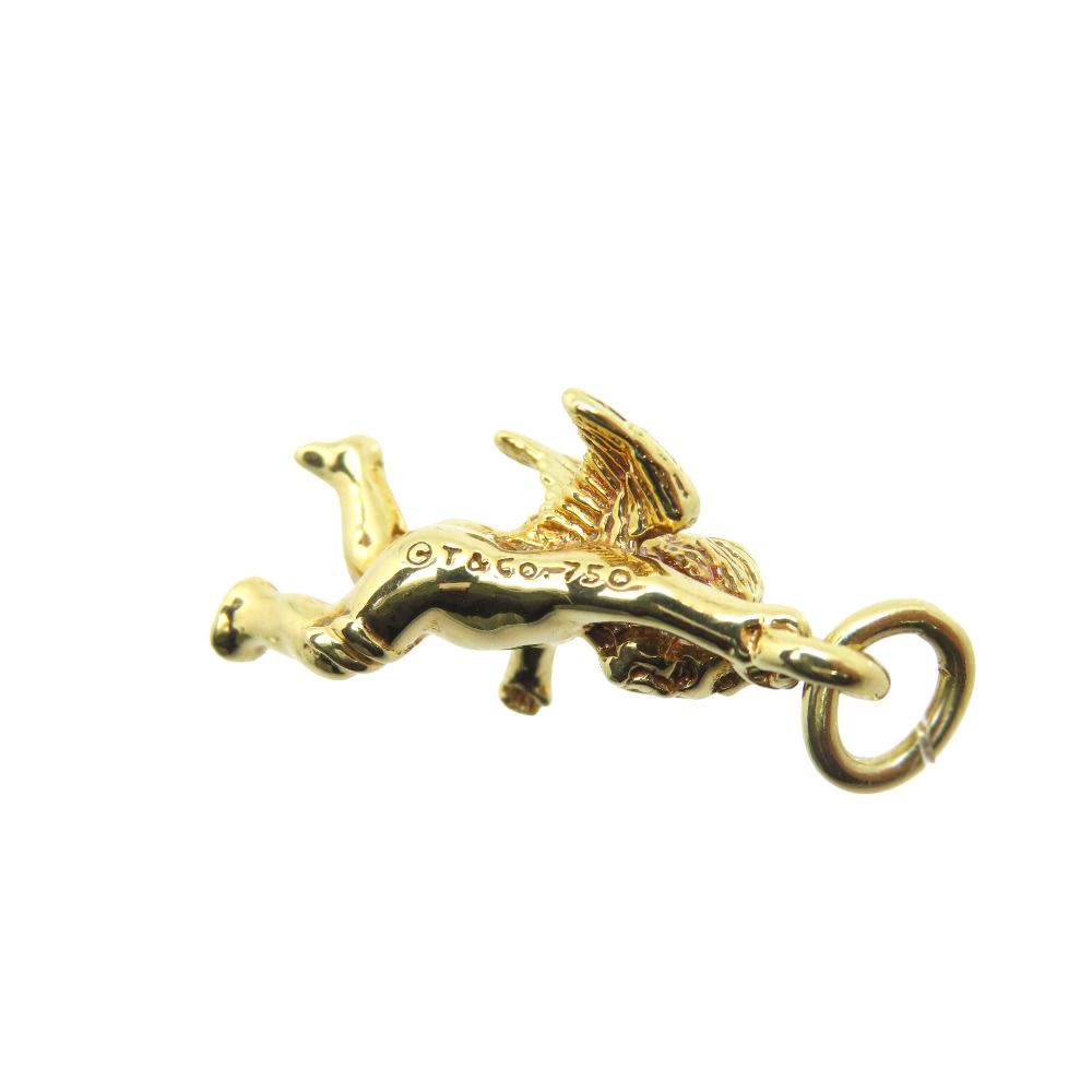 新品同様 ティファニー ケルビム 天使モチーフ K18YG ペンダントトップ