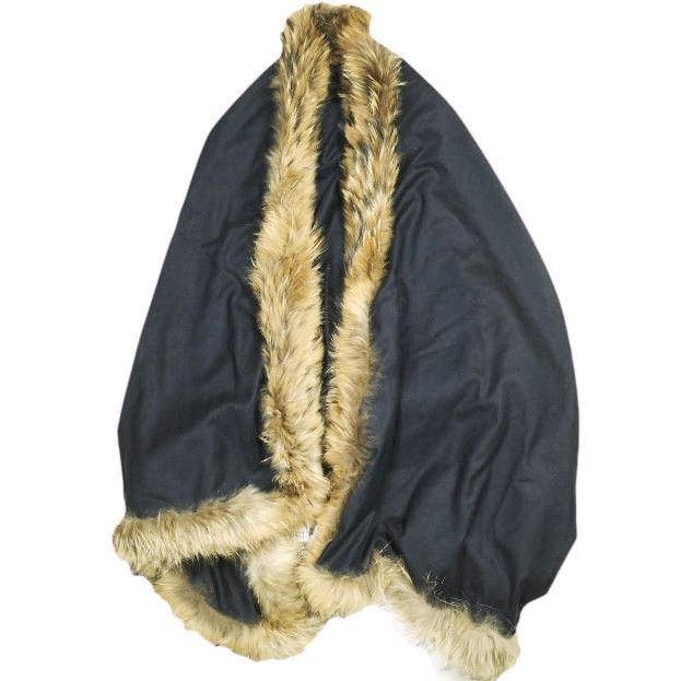 CLASS クラス Vorhang カシミヤ＆ラクーンファー 大判ブランケット A NAVY 定価243 100円 ショール マフラー g 24053